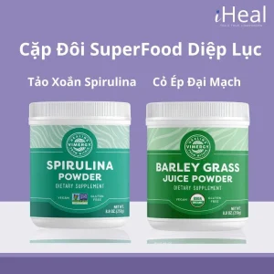 Cặp Đôi Bột Spirulina + Barley Grass Vimergy 250g